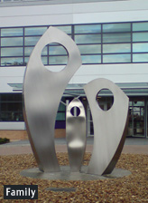 stainless steel, copper garden sculpture