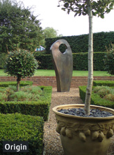 stainless steel, copper garden sculpture