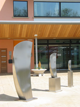 stainless steel, copper garden sculpture