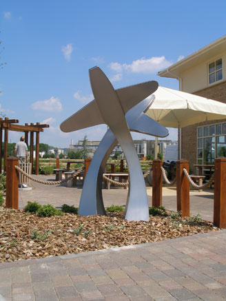 stainless steel, copper garden sculpture